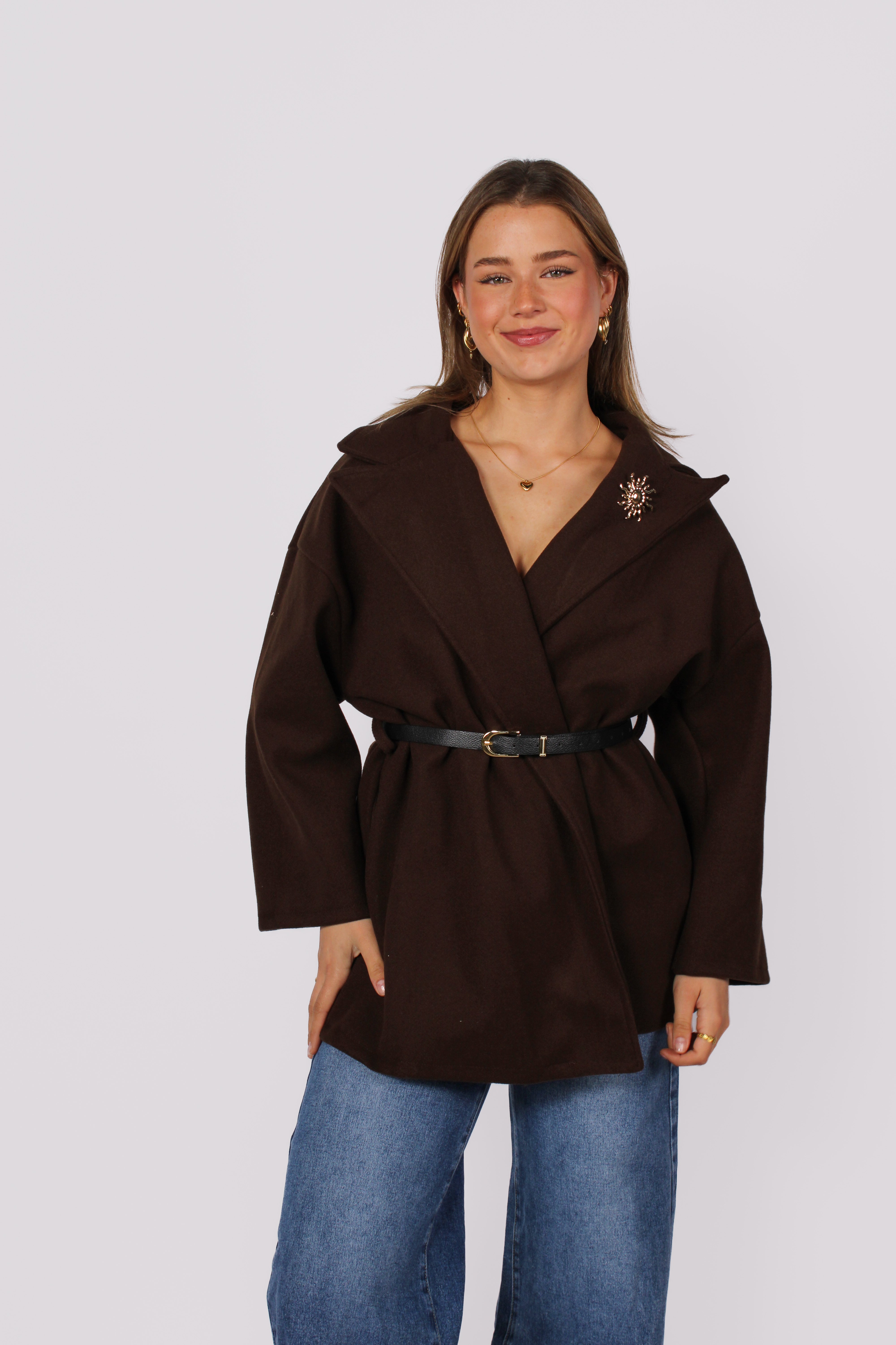 NINA JACKET - DARK BROWN