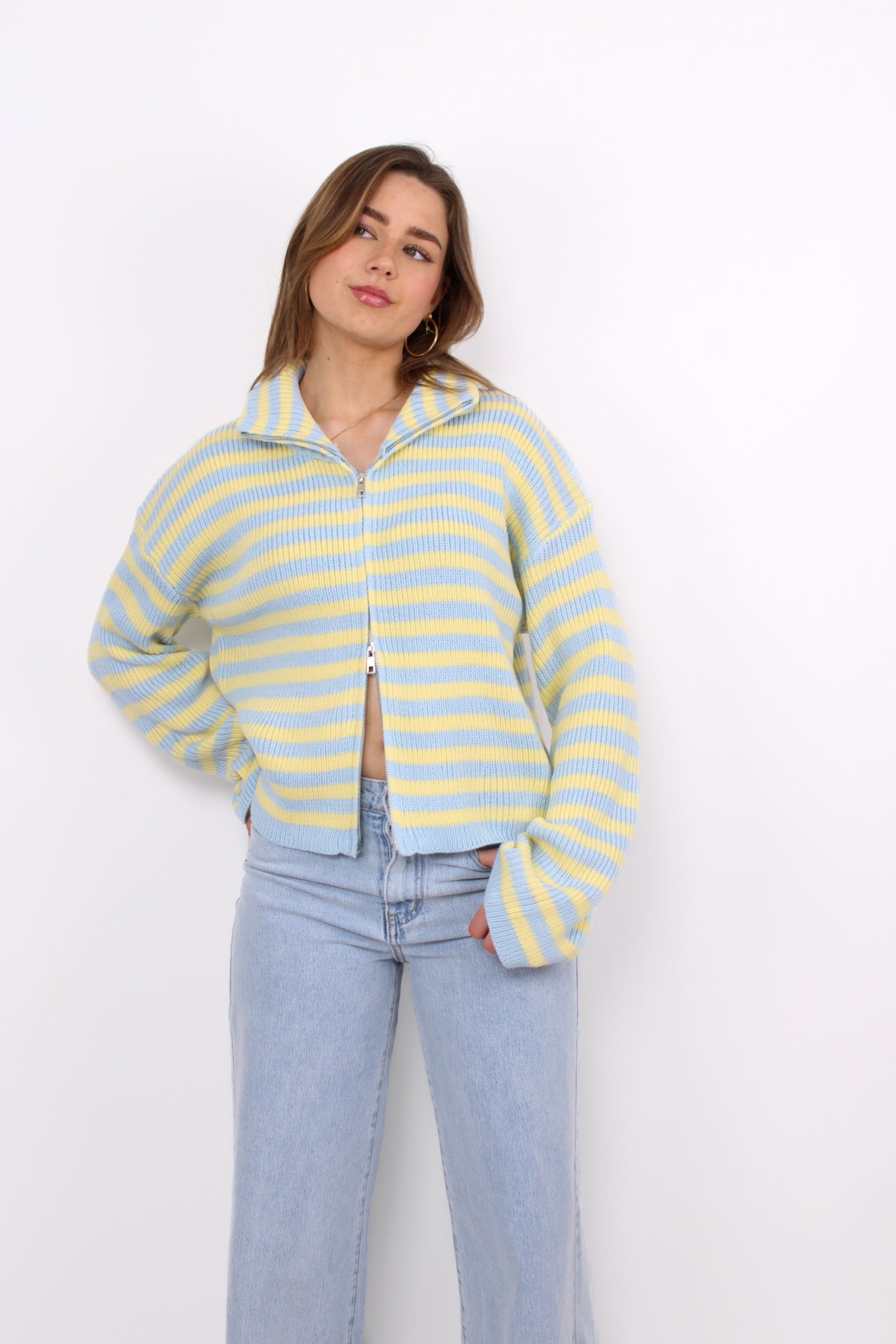 NOVA ZIPPER KNIT - BUTTER YELLOW