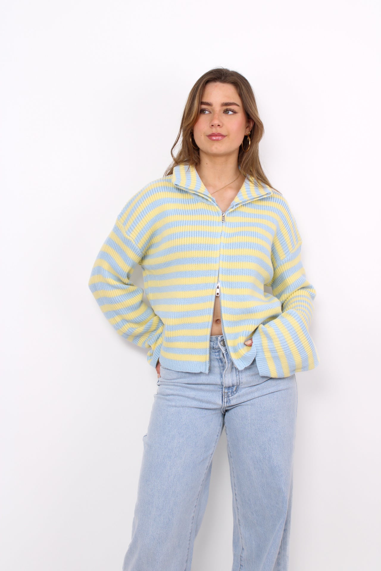 NOVA ZIPPER KNIT - BUTTER YELLOW