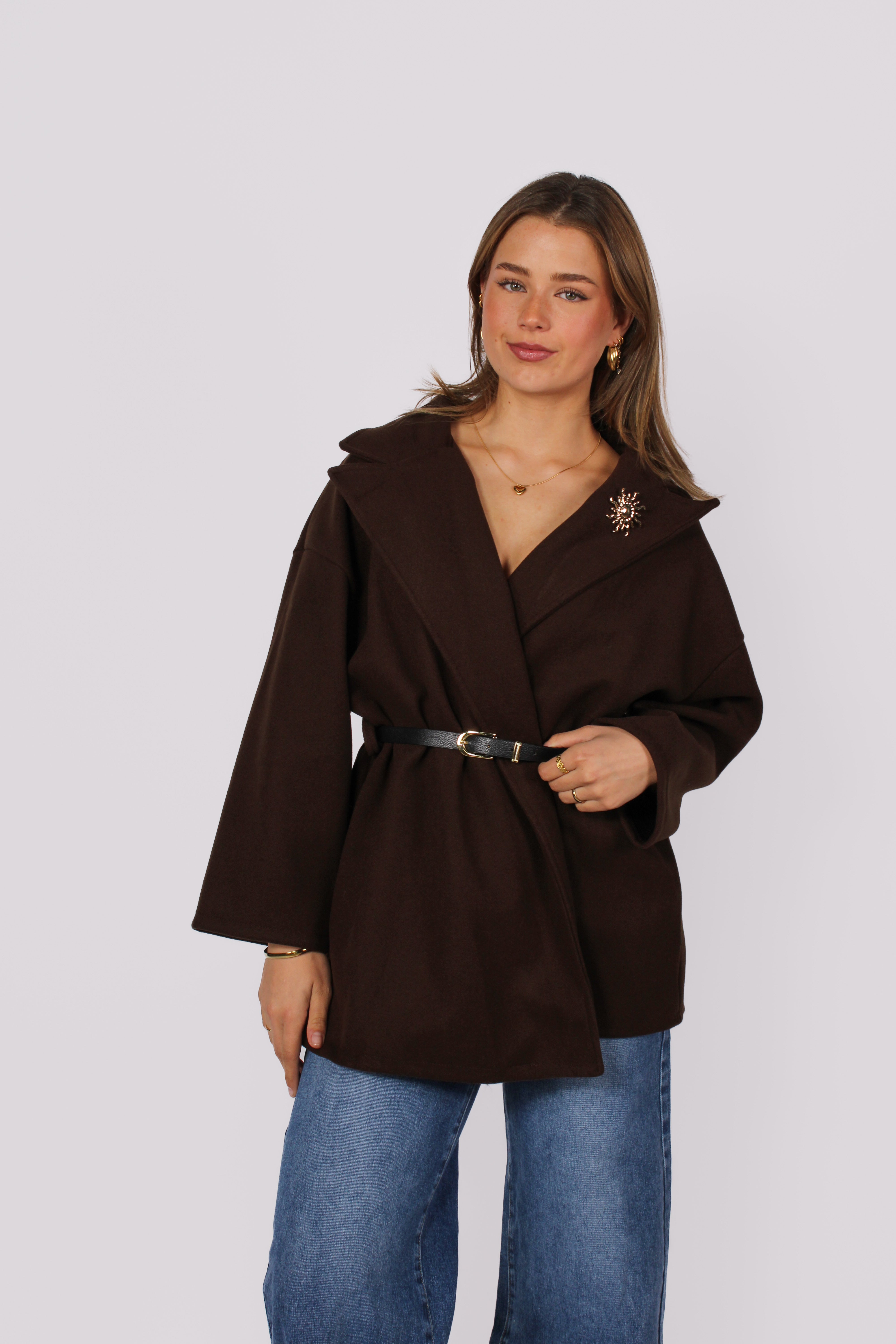 NINA JACKET - DARK BROWN