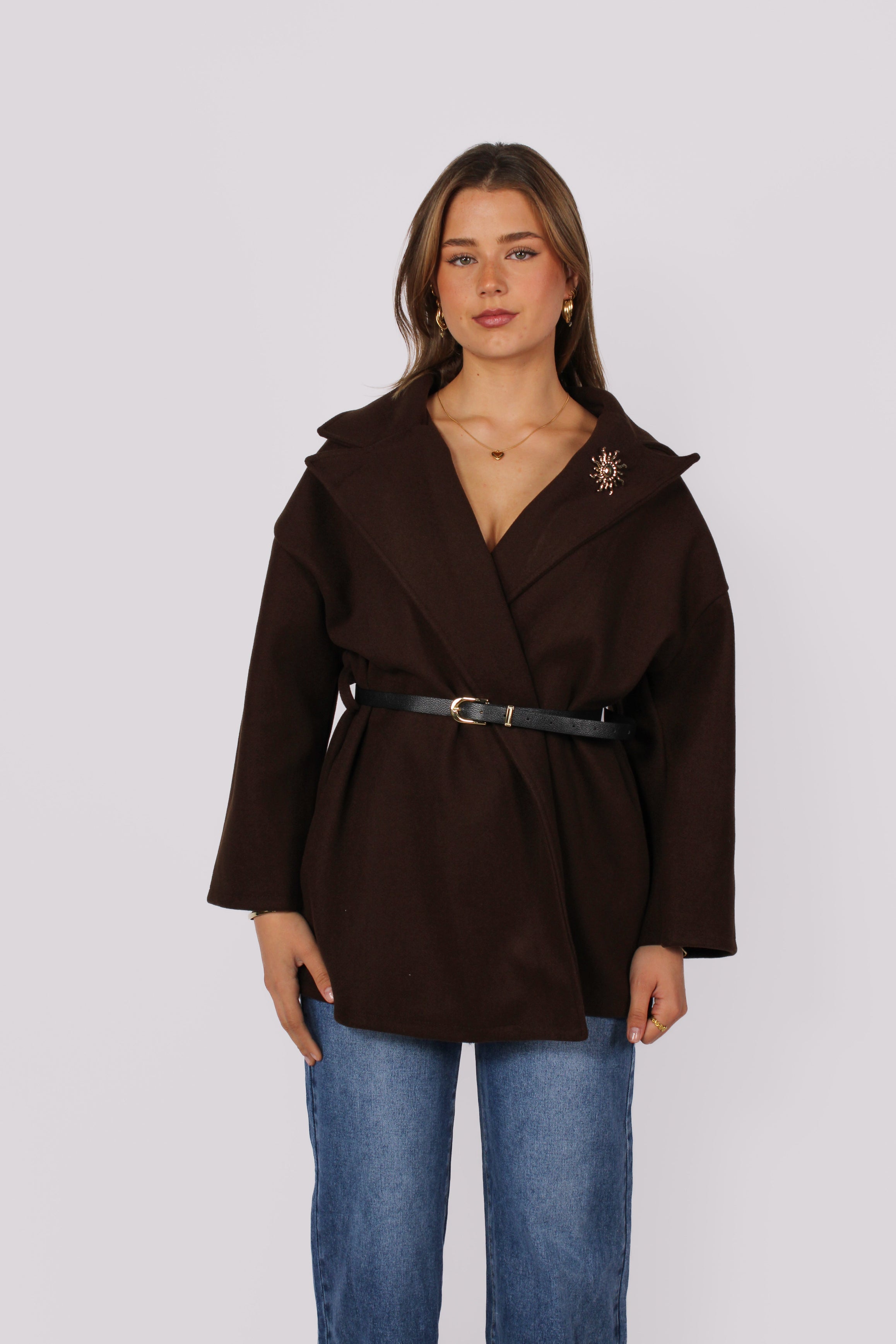 NINA JACKET - DARK BROWN