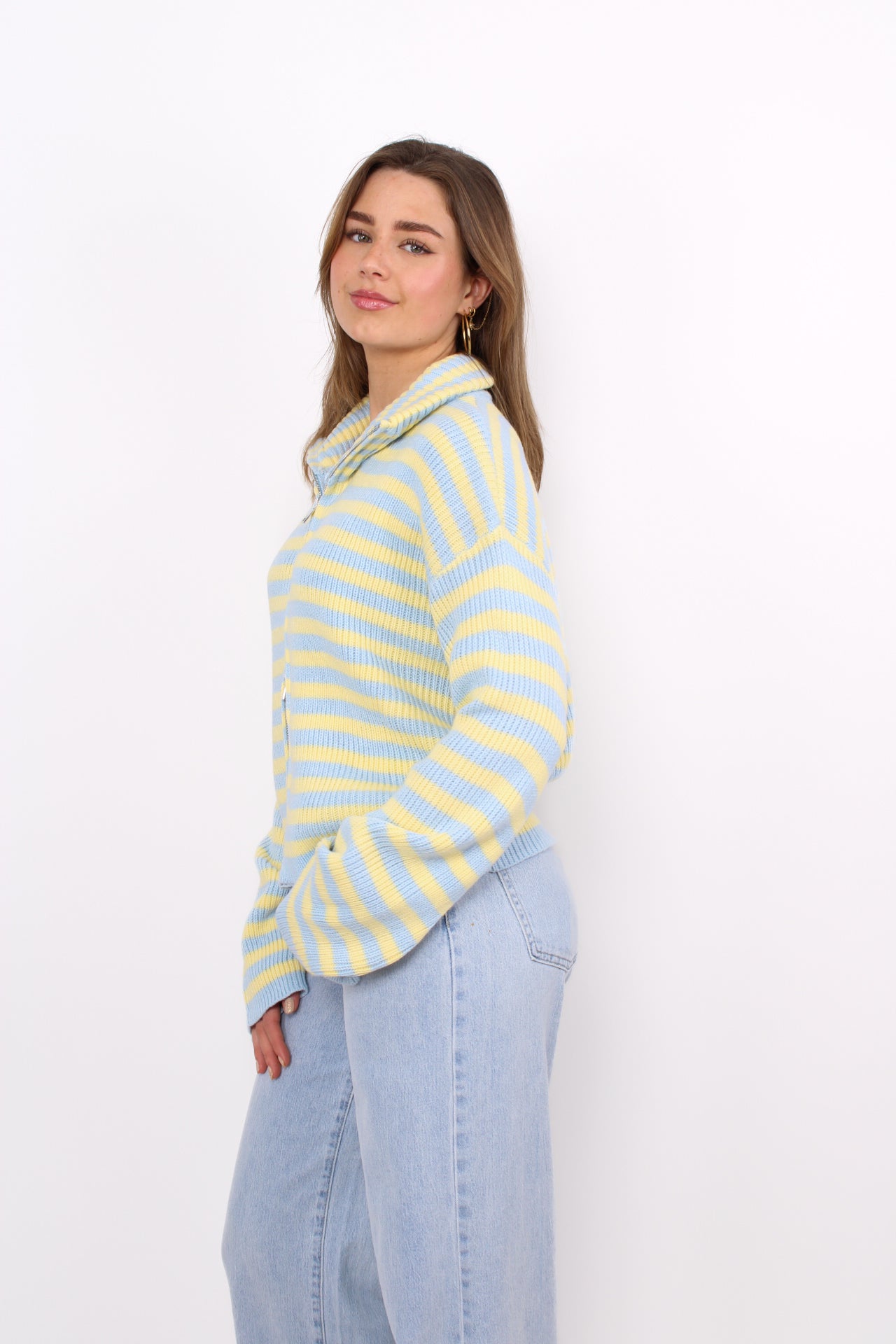 NOVA ZIPPER KNIT - BUTTER YELLOW