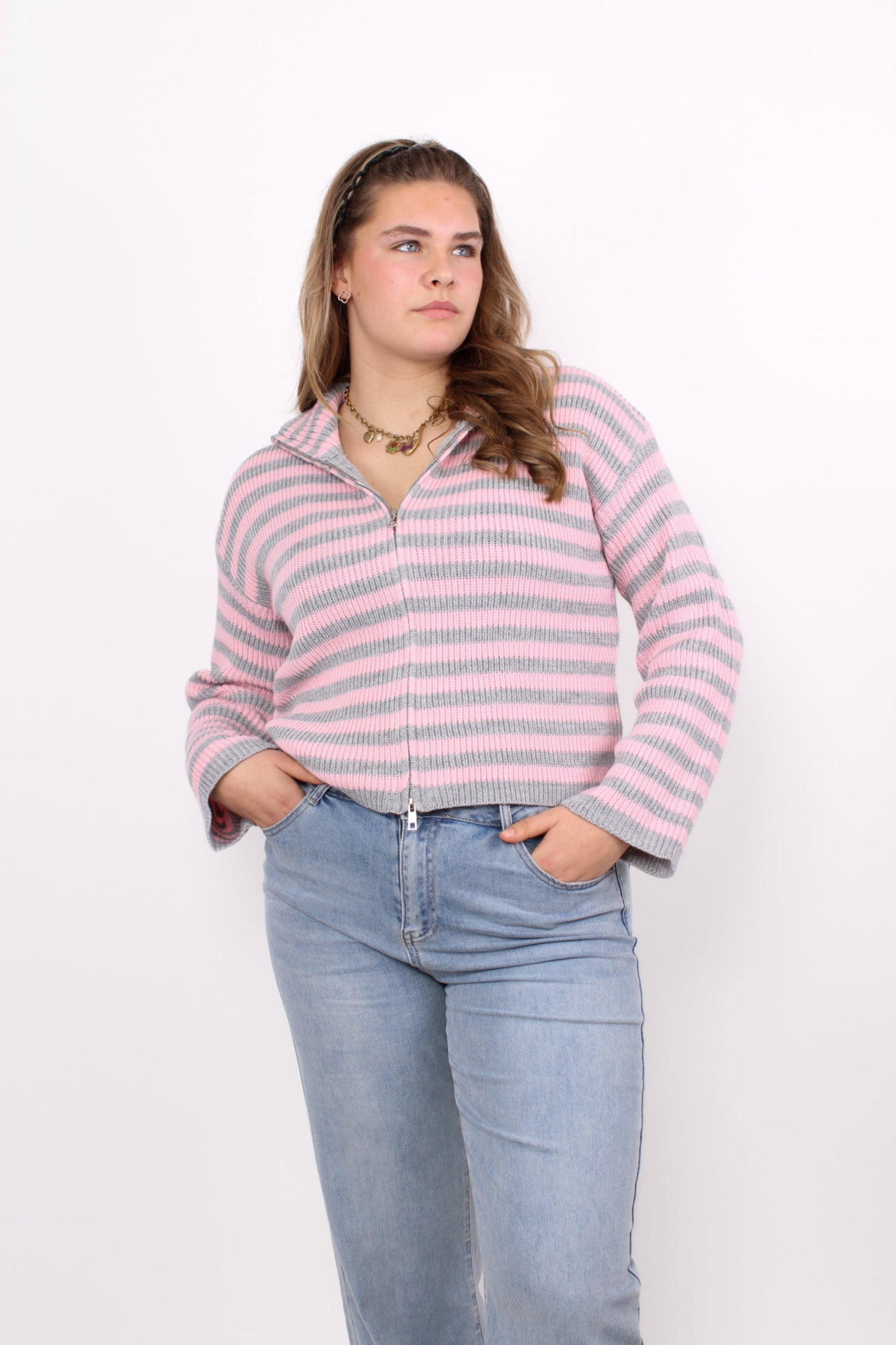 NOVA ZIPPER KNIT - GREY