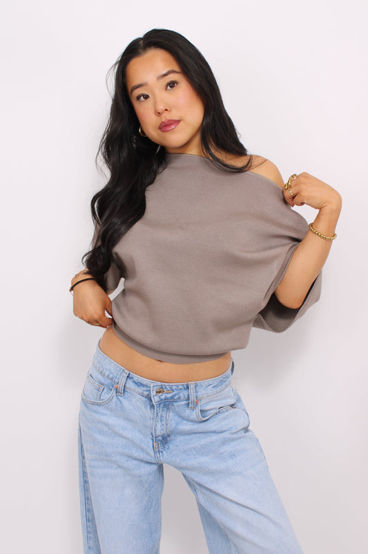 LIVA TOP - TAUPE