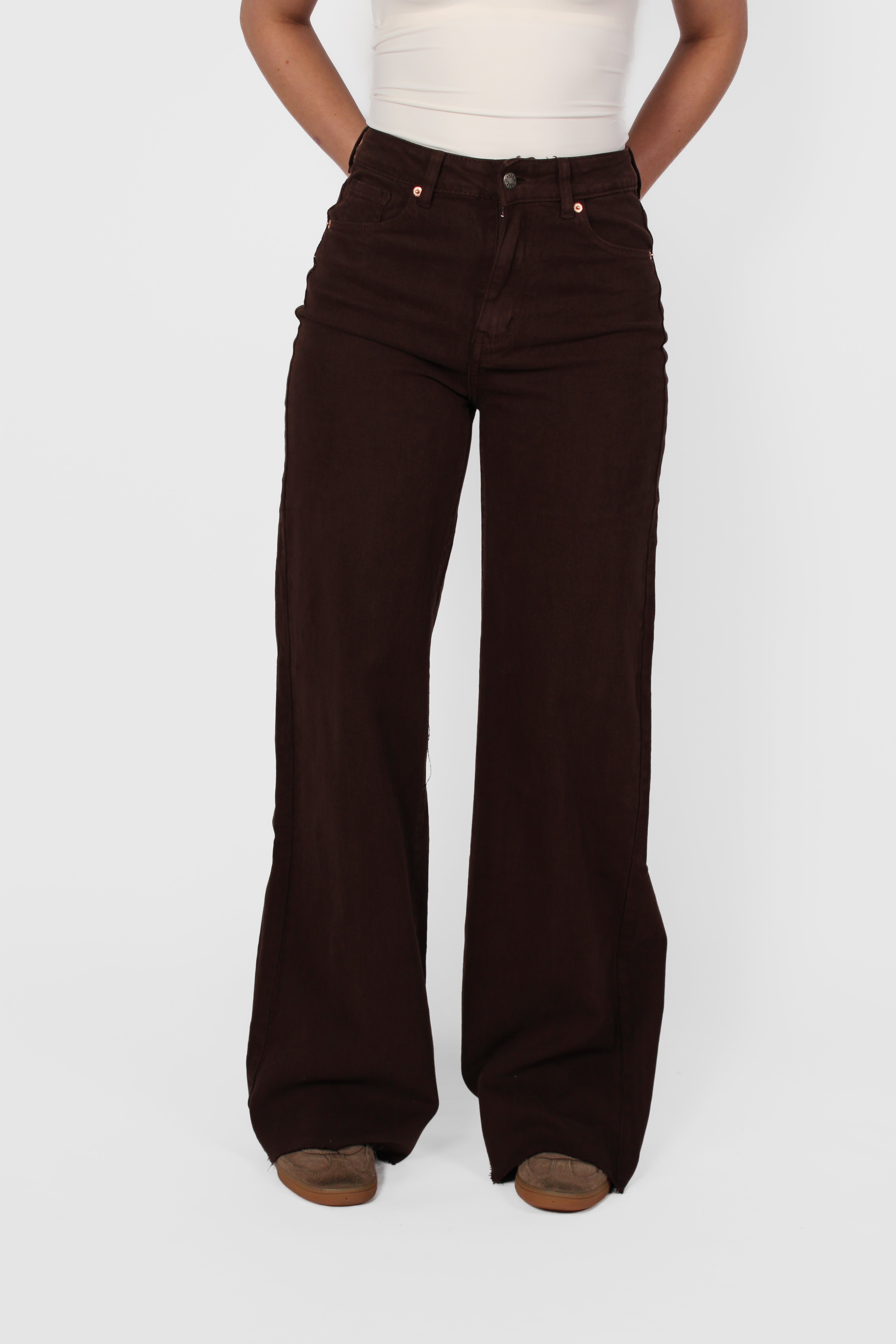 "TALL" WIDE LEG JEANS 9131 - DARK BROWN