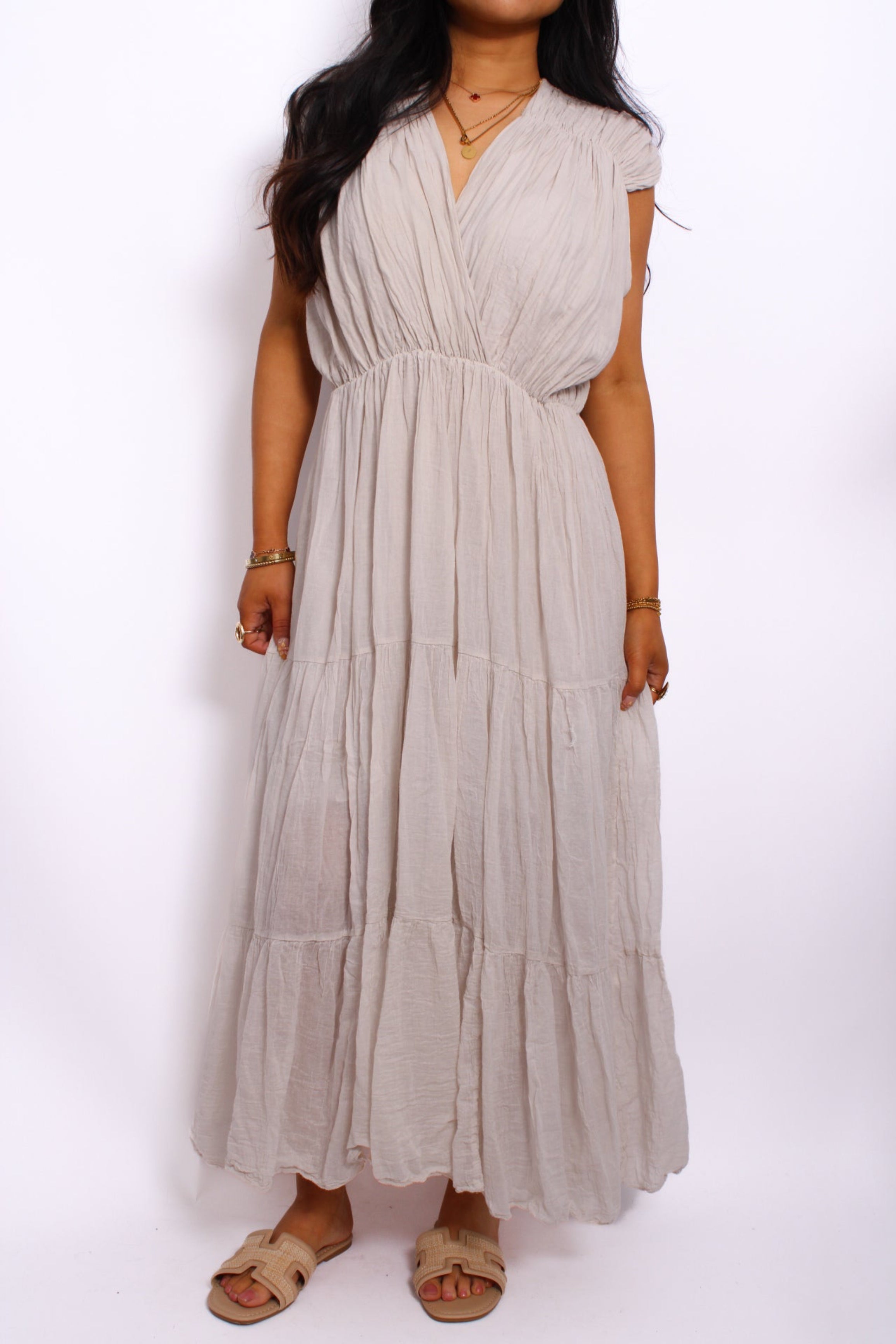 FEELING CUTE DRESS LONG - BEIGE