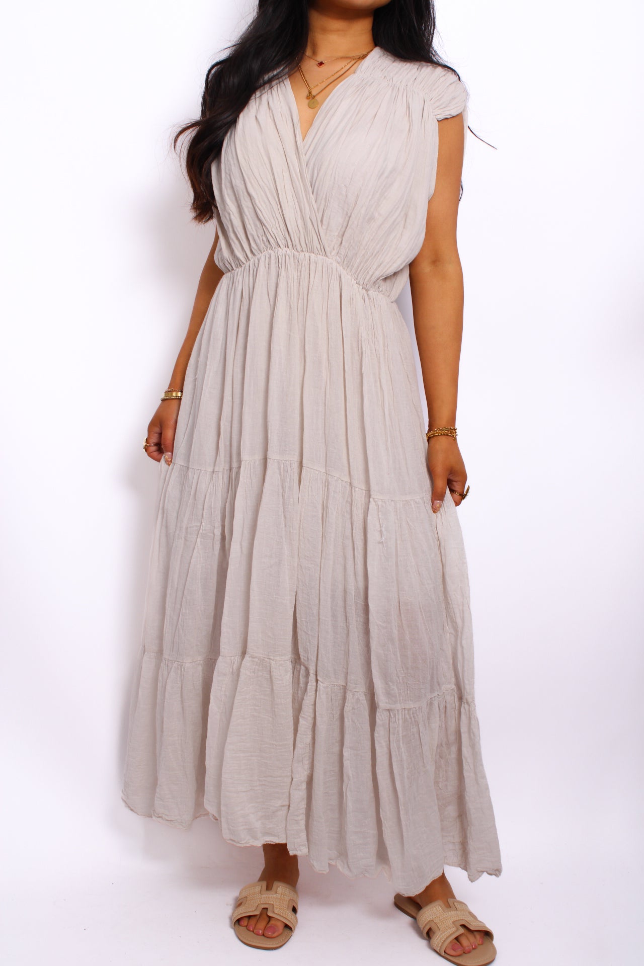 FEELING CUTE DRESS LONG - BEIGE