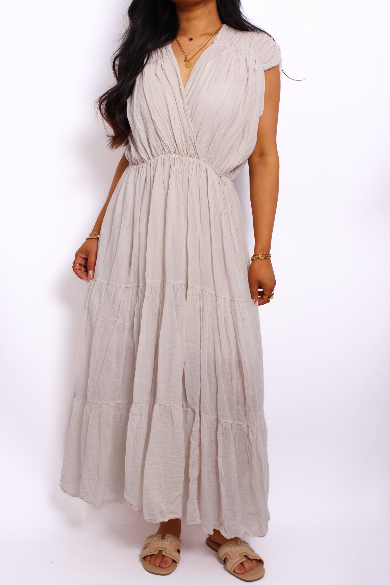 FEELING CUTE DRESS LONG - BEIGE