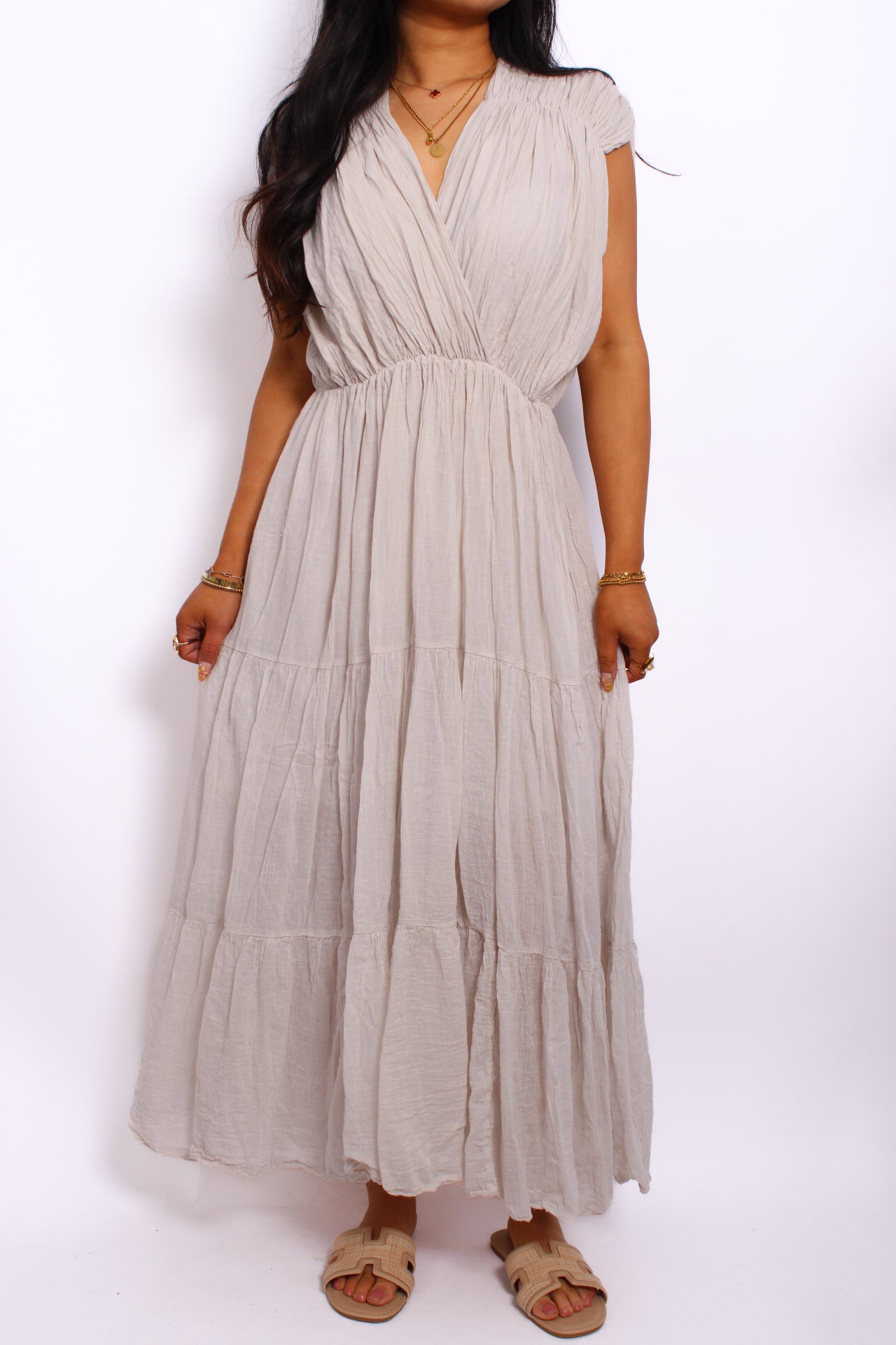 FEELING CUTE DRESS LONG - BEIGE