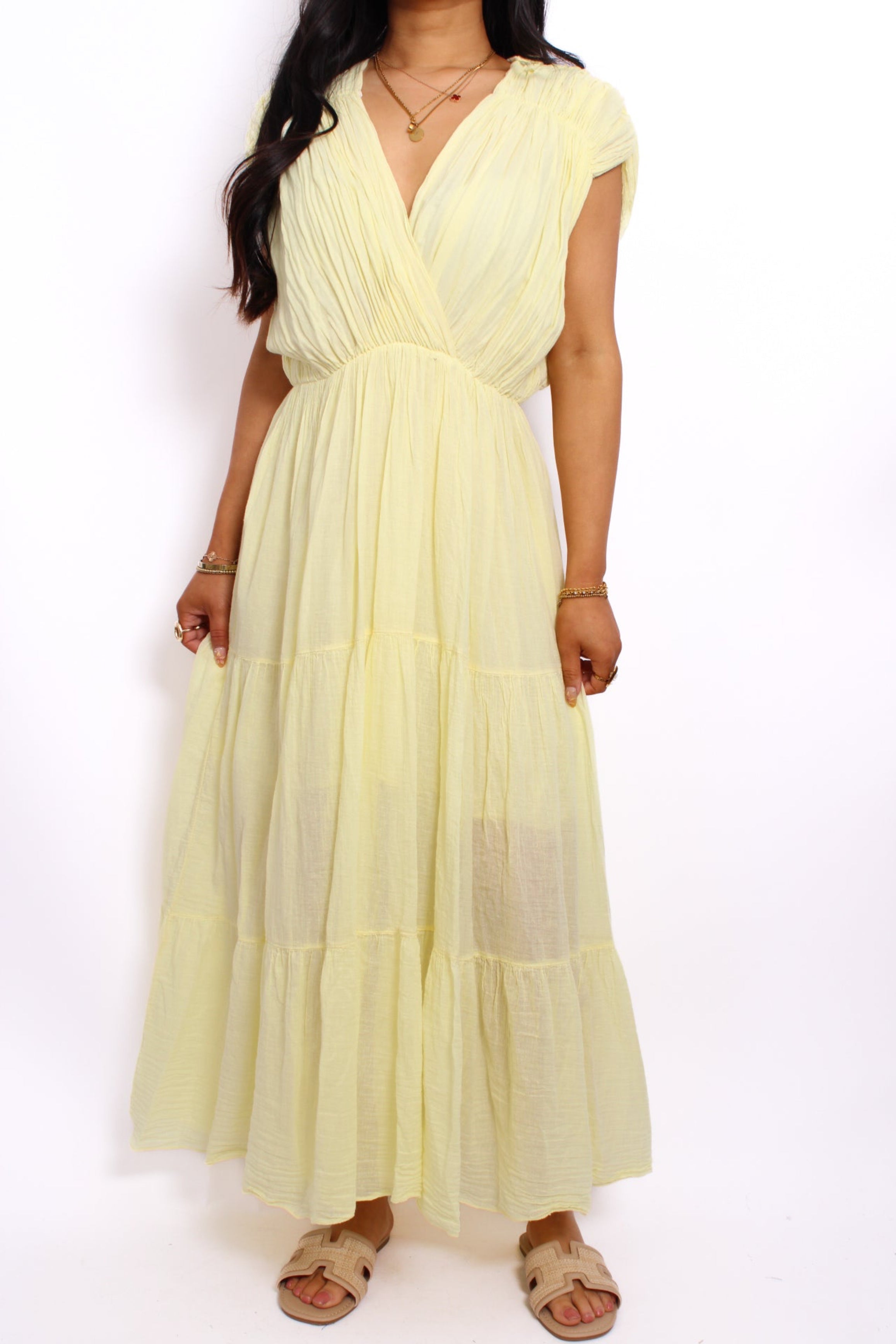 FEELING CUTE DRESS LONG - BUTTER YELLOW