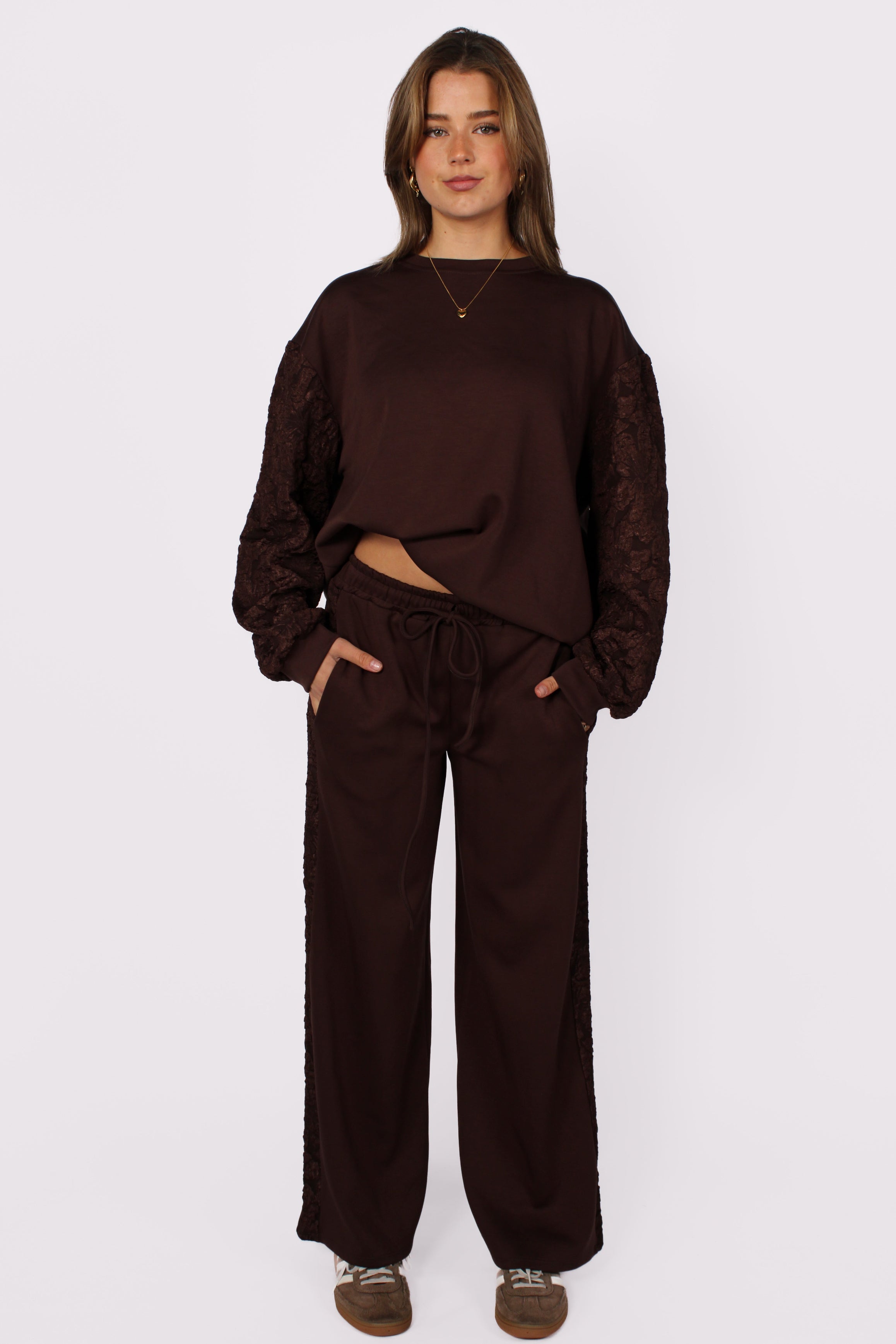 JACQUARD SET - DARK BROWN