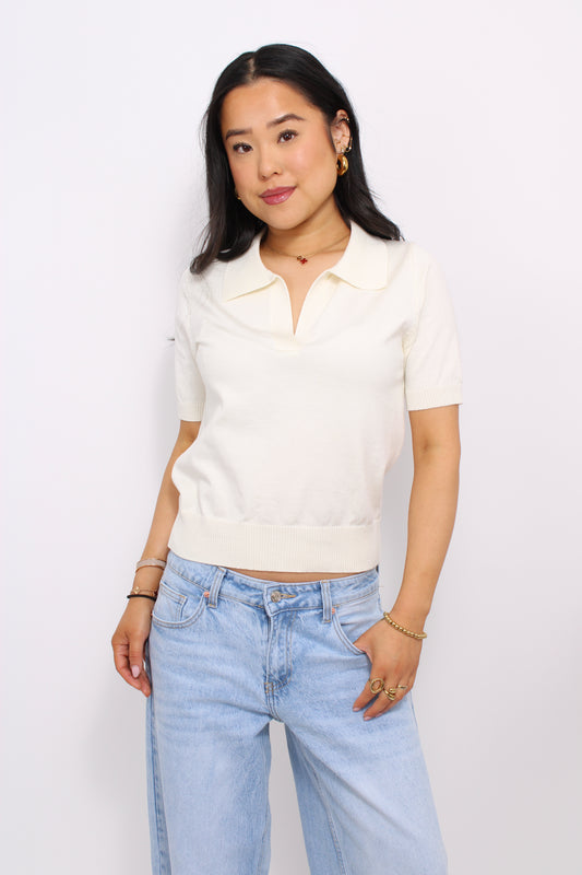 POLO TOP - ECRU