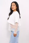 FLIRTY LACE TEE - WHITE