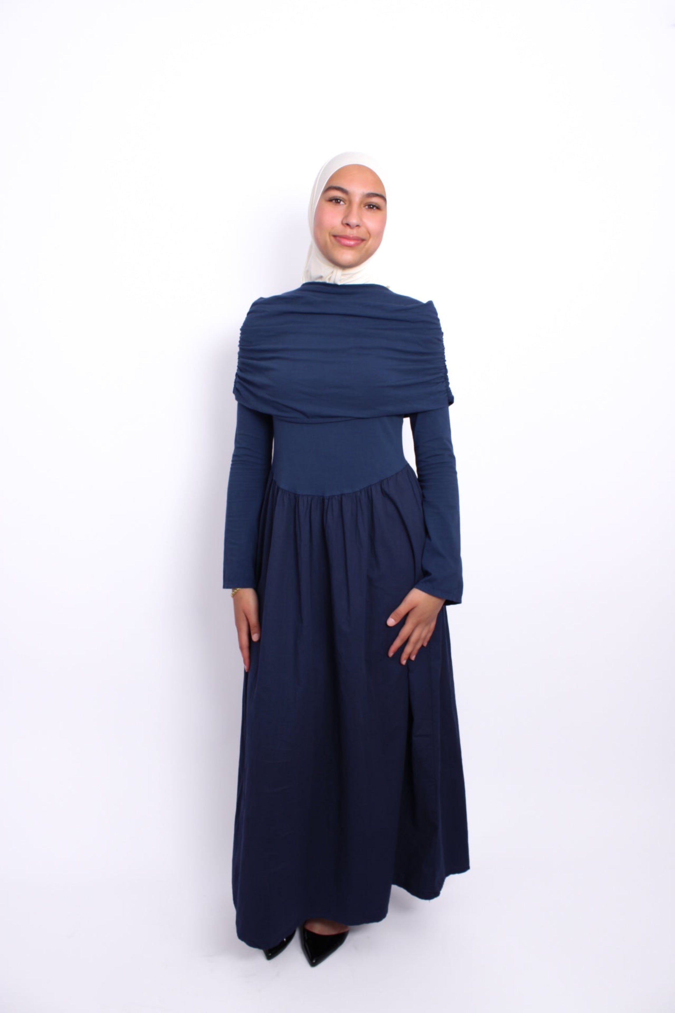 AYA OFF SHOULDER DRESS - NAVY
