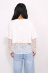 FLIRTY LACE TEE - WHITE