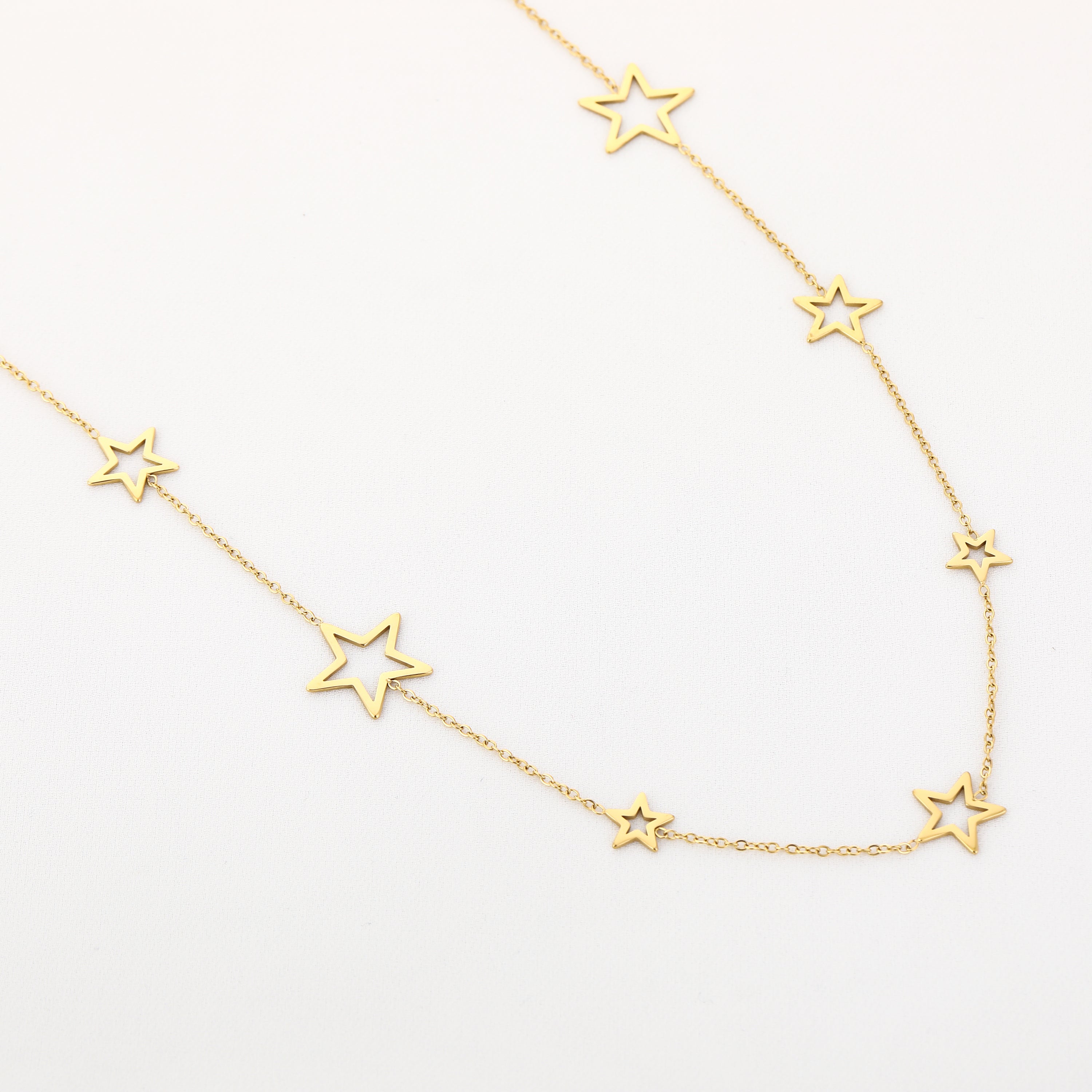 ''EXTRA LONG'' FALLING STARS NECKLACE - GOLD