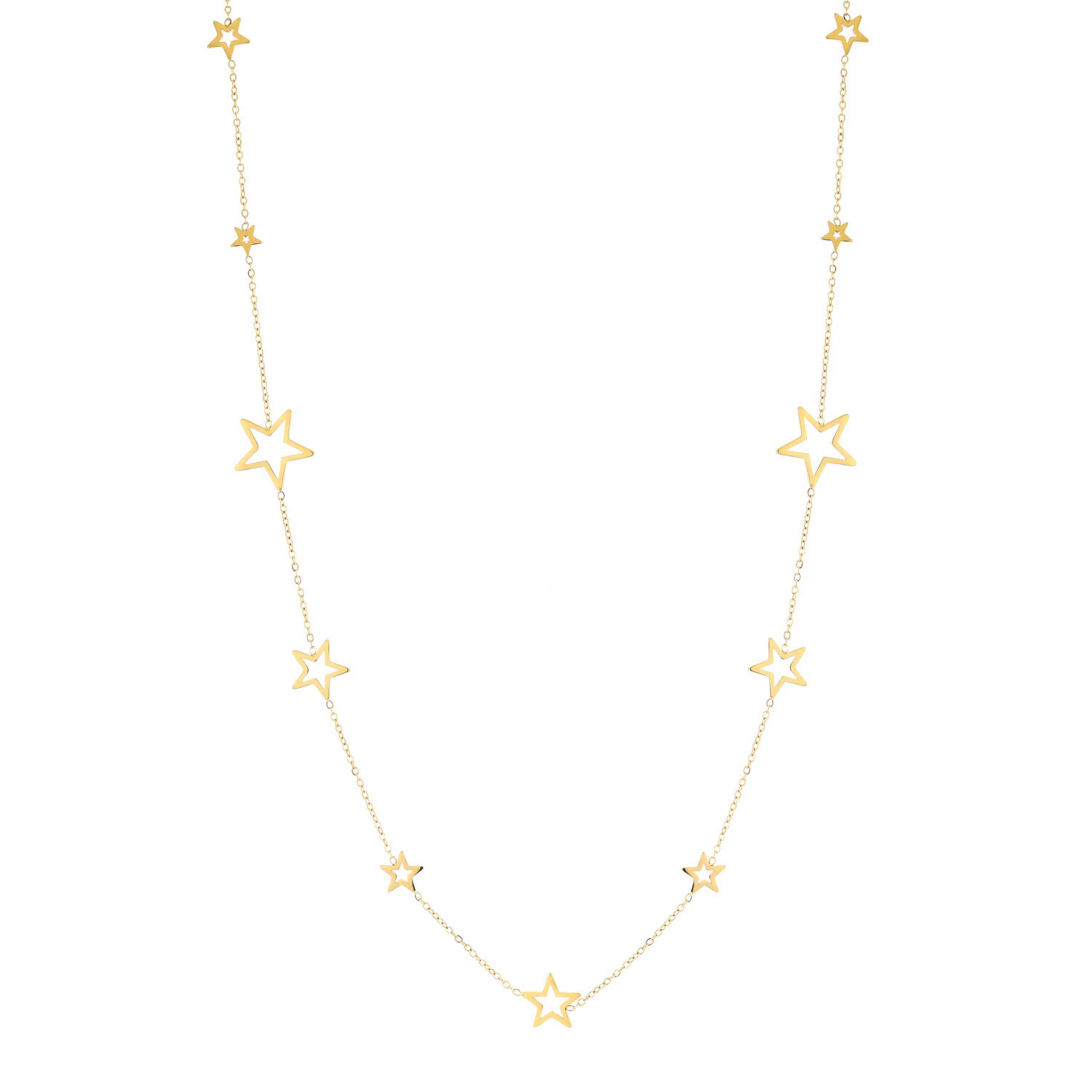 ''EXTRA LONG'' FALLING STARS NECKLACE - GOLD