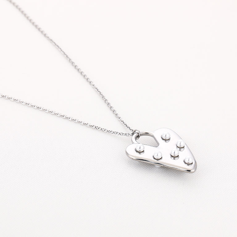 ''EXTRA LONG'' PEARL OF LOVE NECKLACE - SILVER