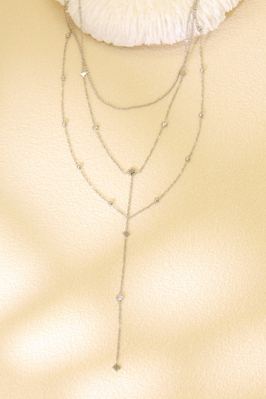 THREE LAYER NECKLACE - SILVER