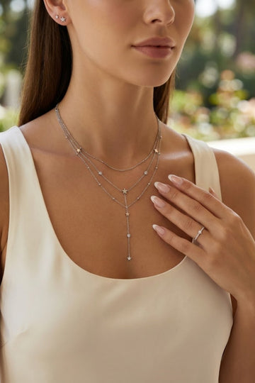 THREE LAYER NECKLACE - SILVER