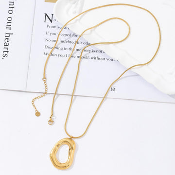 ''EXTRA LONG'' WAVY HALO NECKLACE - GOLD