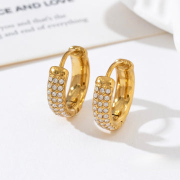 DIAMOND MINI HOOPS EARRING
