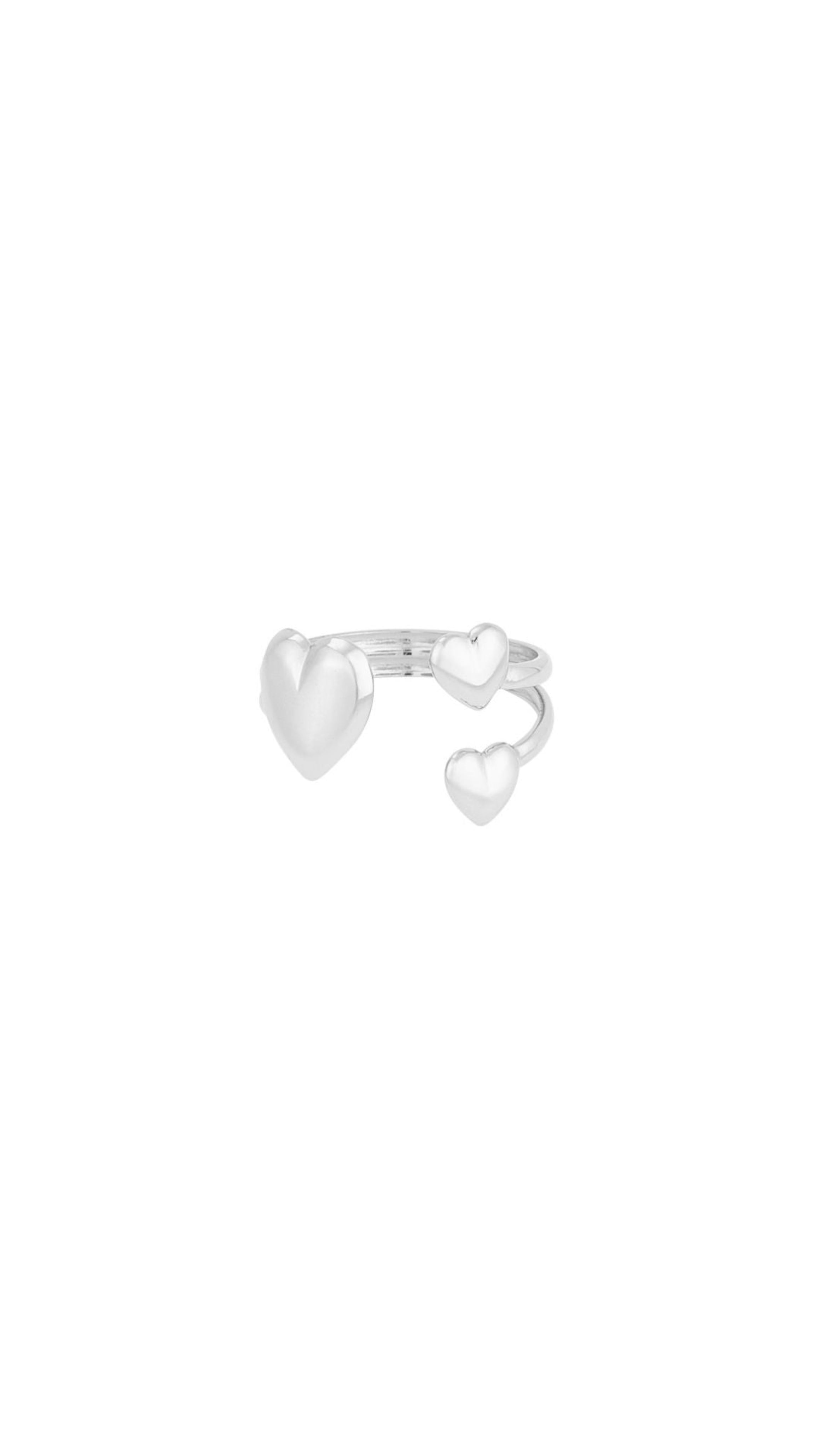 TRIPLE HEARTS RING - SILVER