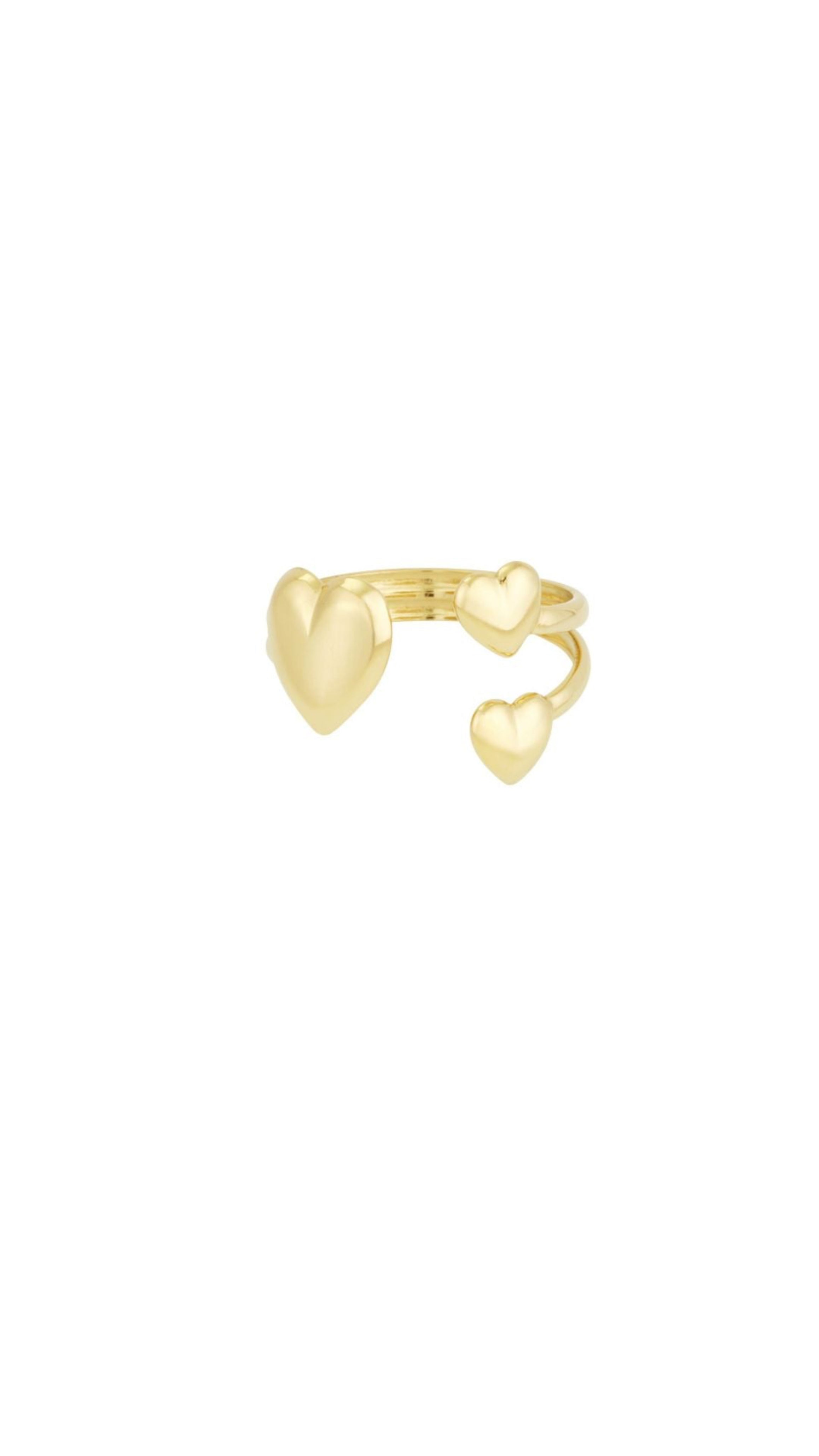 TRIPLE HEARTS RING - GOLD
