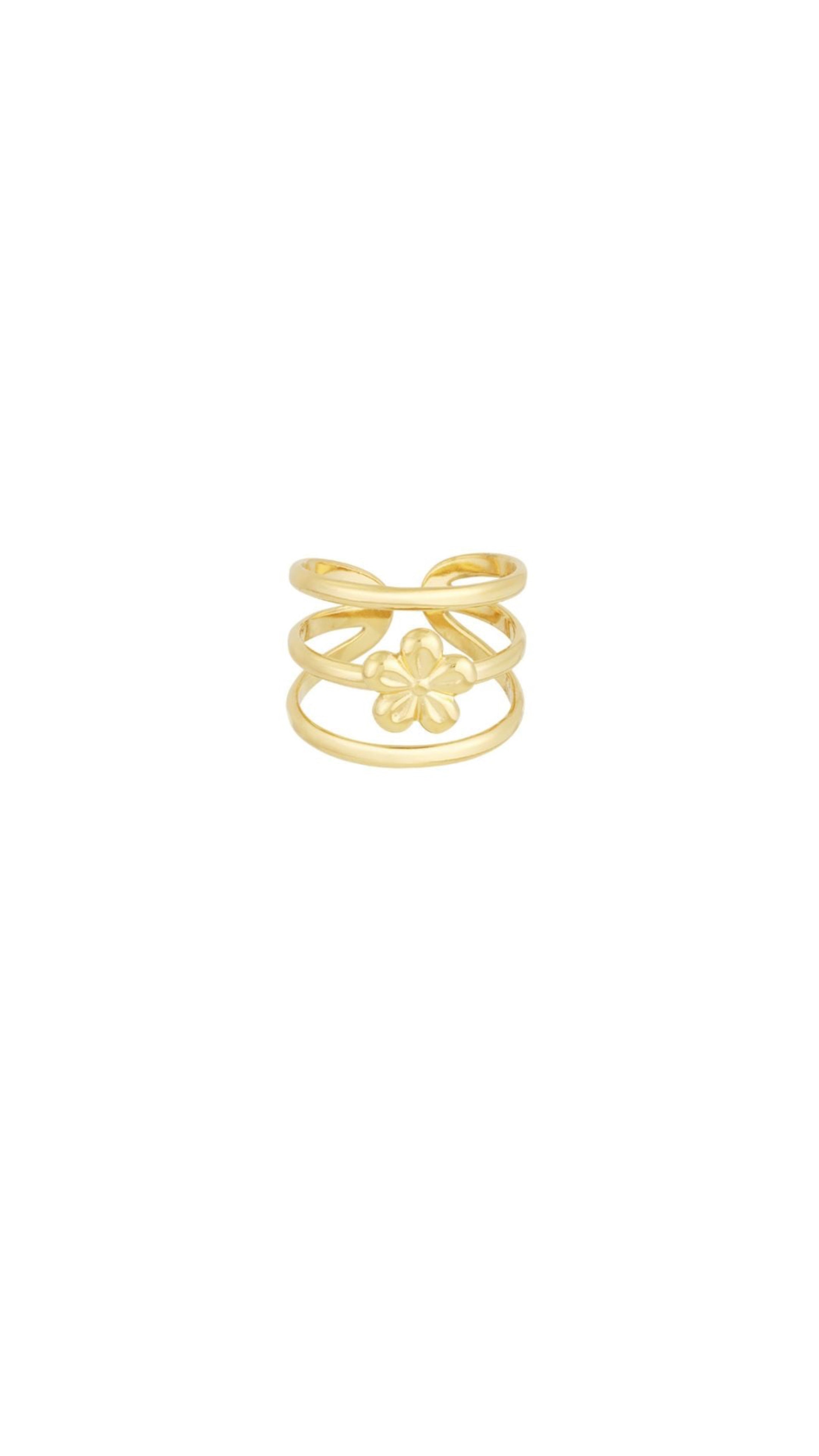 FLOWER STACK RING - GOLD