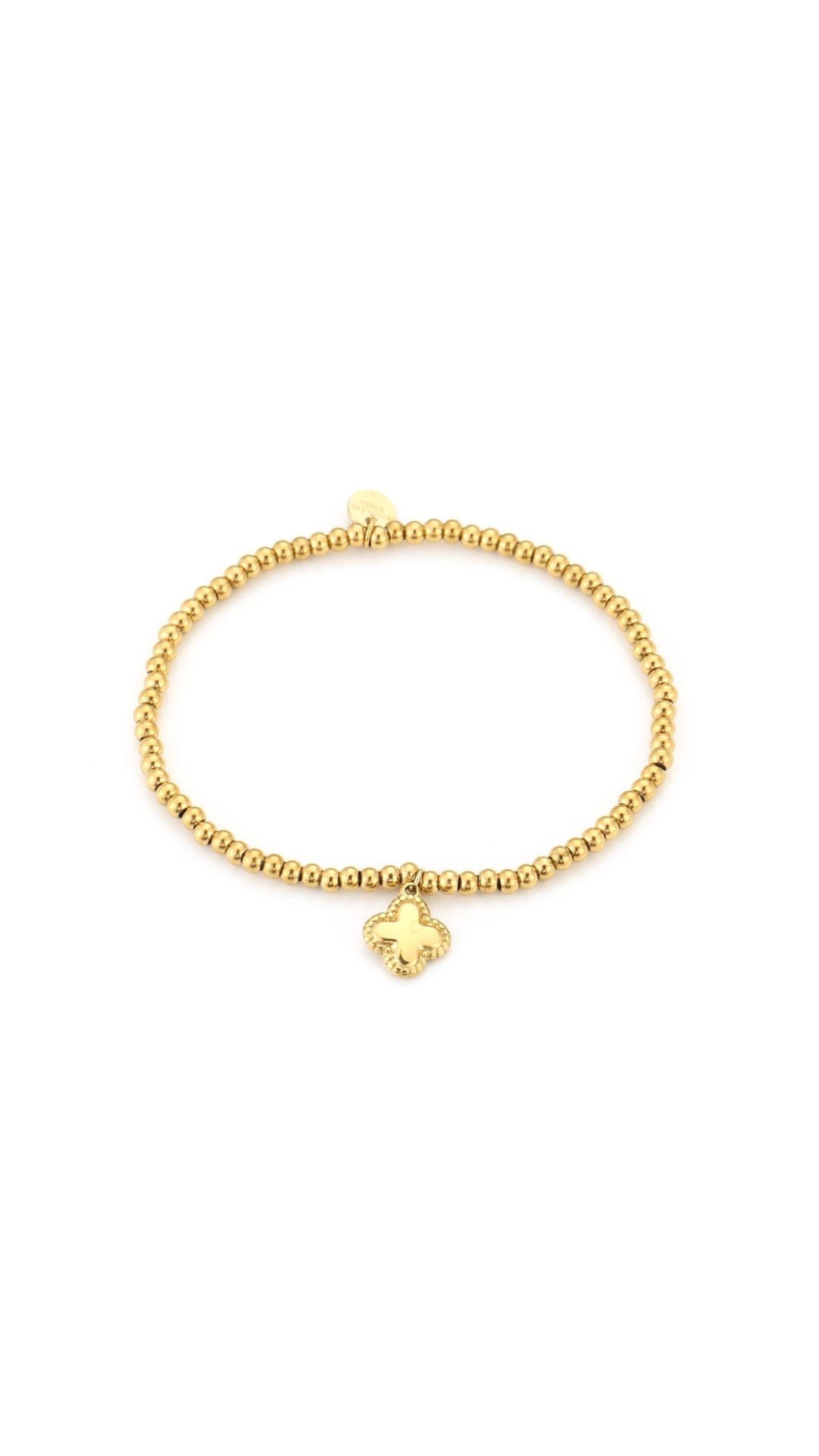 BEADS CLOVER BRACELET - GOLD