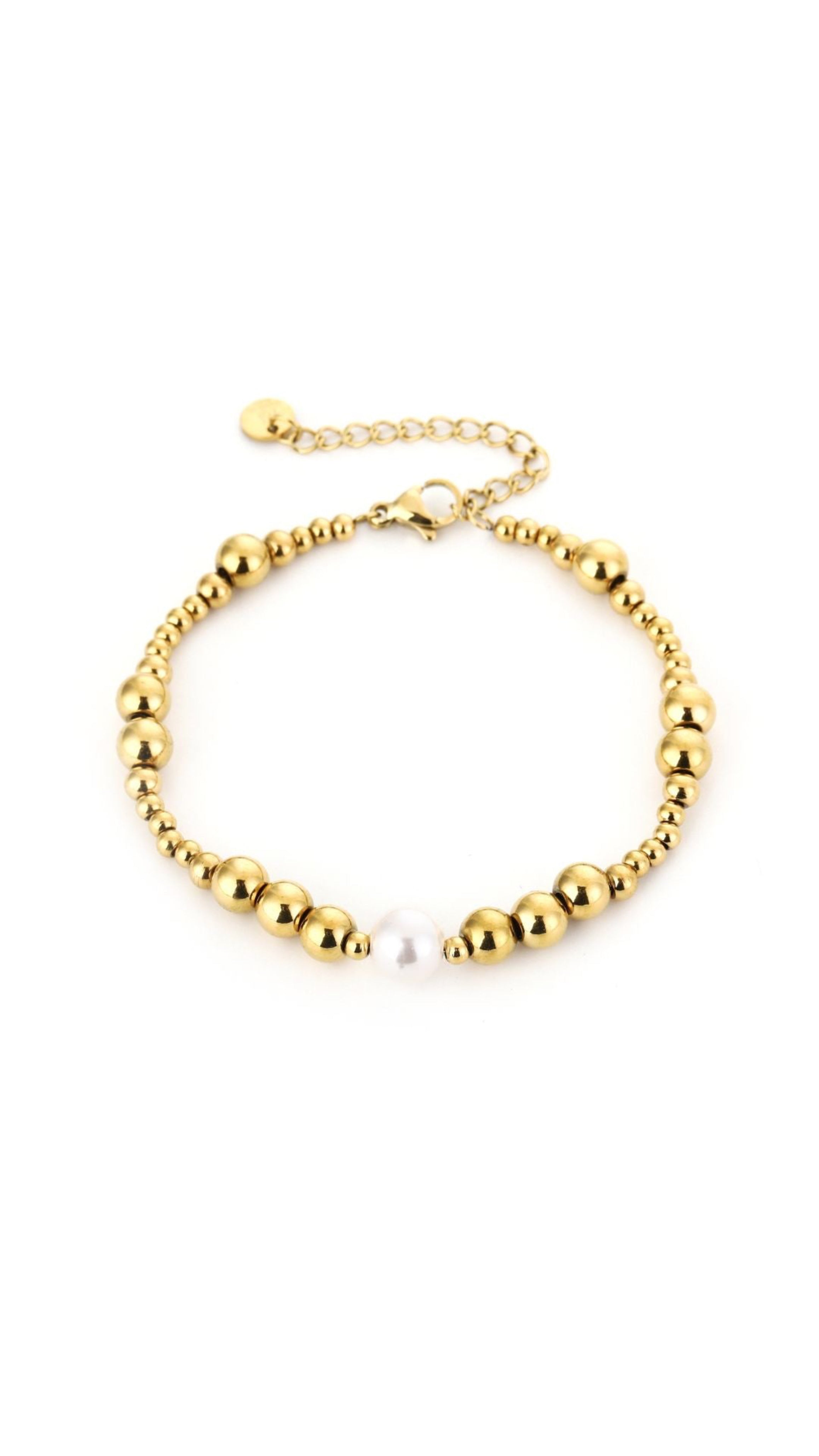 BEADS PEARL BRACELET - GOLD