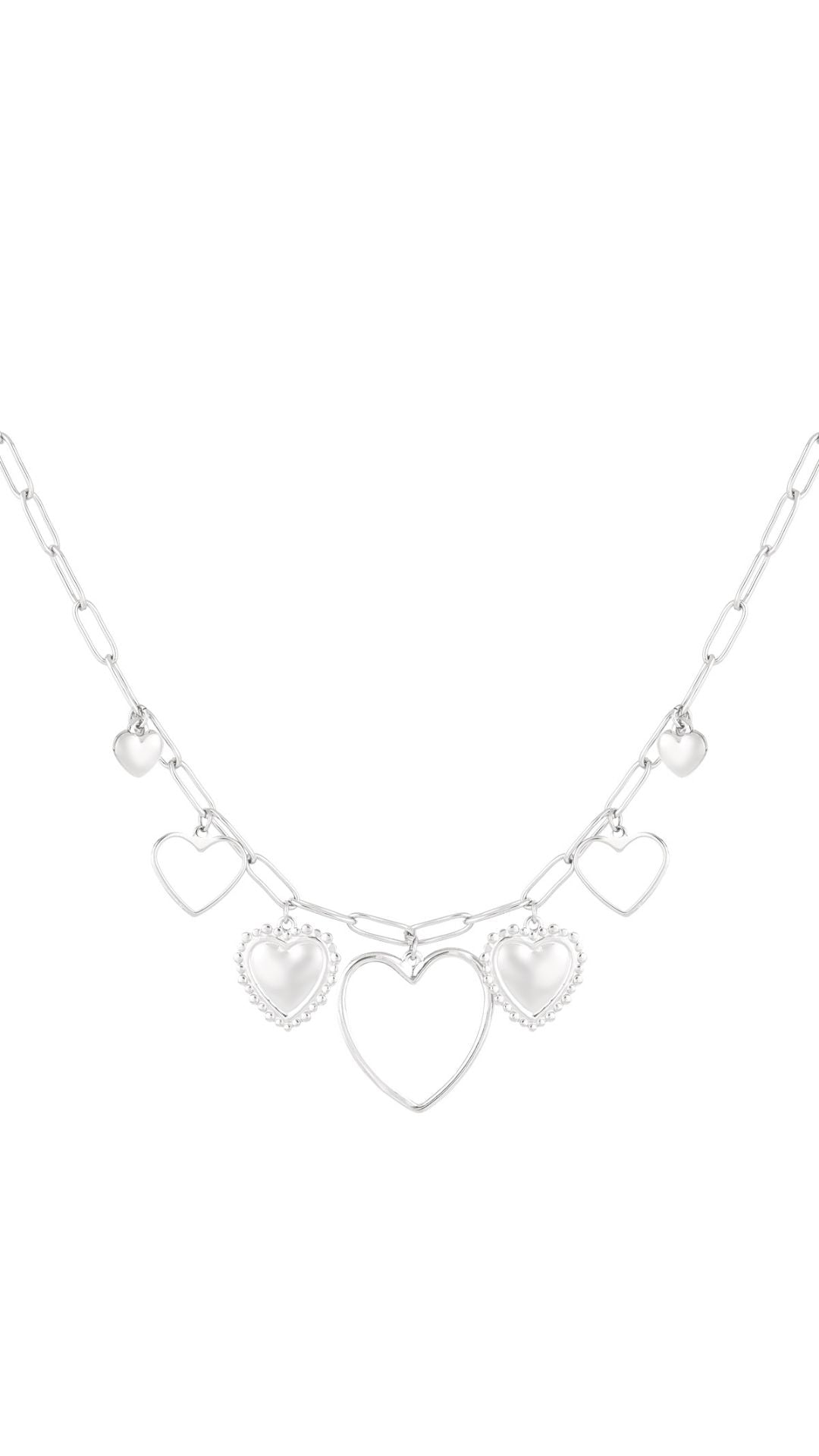 OPEN HEARTS NECKLACE - SILVER