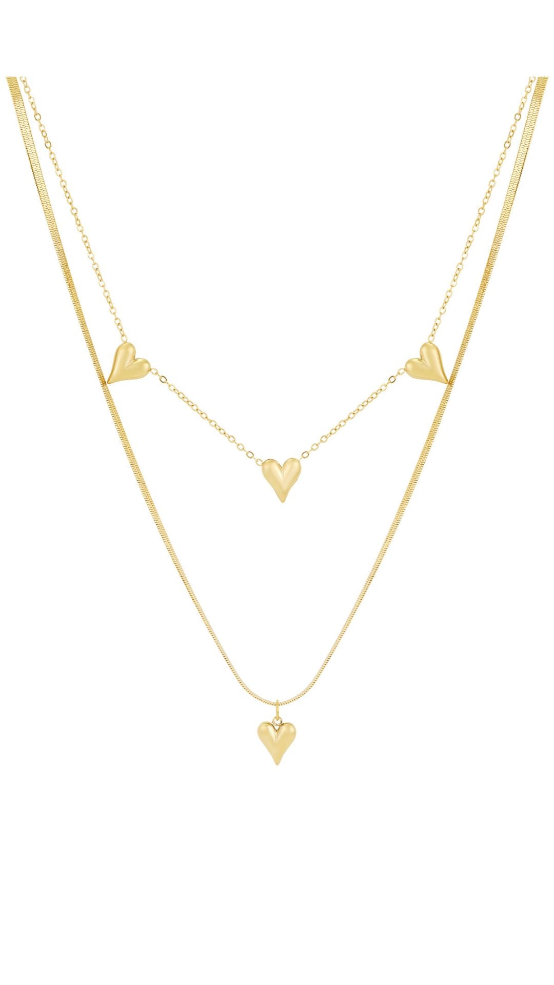 HEART TO HEART NECKLACE - GOLD